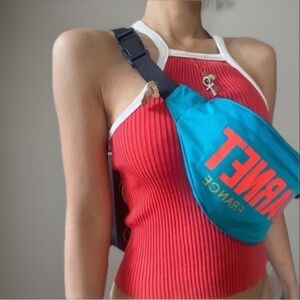 Vuarnet France 90’s Large Fannypack Waist Bag Blue NWT Unisex